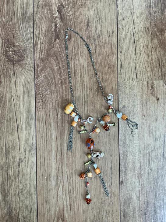 Bohemian Kralenketting met Kwastjes - ASOS Stijl, Overige kleuren, Ophalen of Verzenden, Zo goed als nieuw, Overige materialen