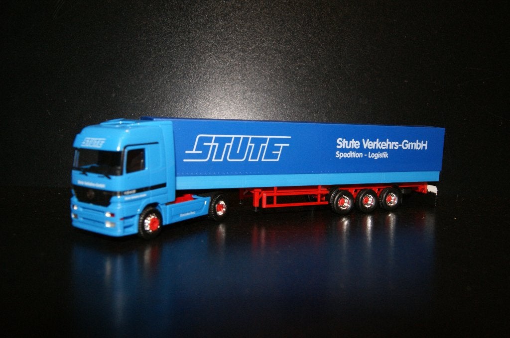 884 herpa mercedes actros stute verkehrs 1:87 truck trein, Ophalen of Verzenden, Zo goed als nieuw, Bus of Vrachtwagen, Herpa