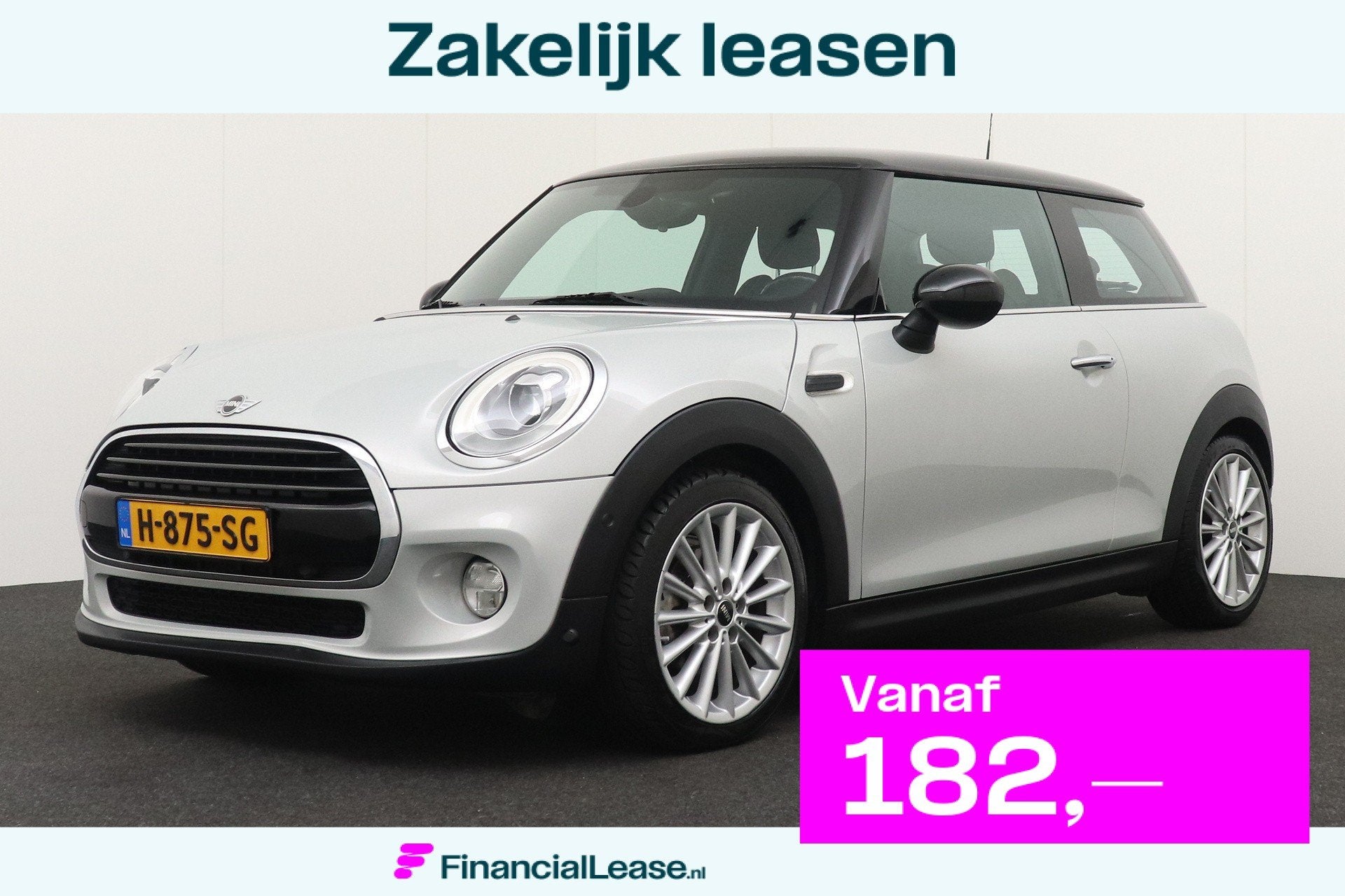 MINI 3-deurs Mini 1.5 136 PK Aut. Cooper Navi Cruise Stoelve, Gebruikt, 4 stoelen, Leder en Stof, Bedrijf