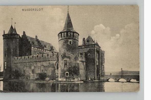 Muiden 2 kaarten Muiderslot 1930, Verzamelen, Ophalen of Verzenden, 1920 tot 1940, Ongelopen, Noord-Holland