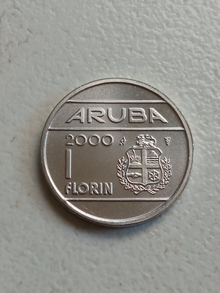 Aruba 1 florin 2000., Ophalen of Verzenden, Noord-Amerika, Losse munt
