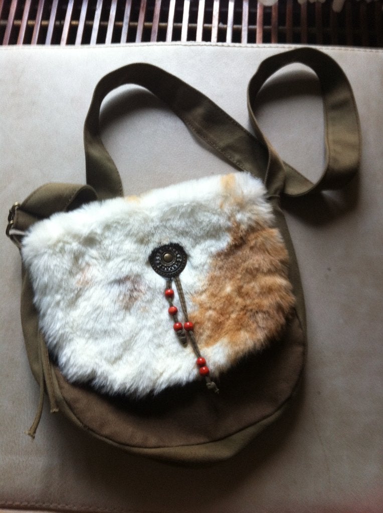 Dames schoudertas stof bruin br 25 cm L25 cm, Ophalen of Verzenden, Zo goed als nieuw, Bruin