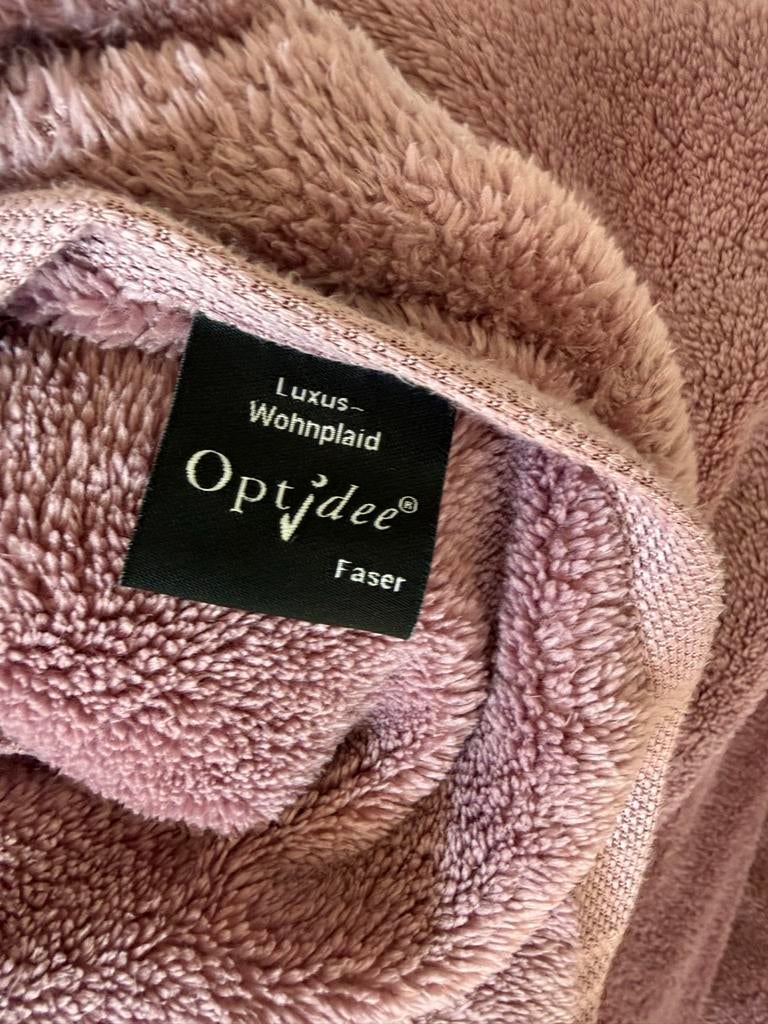 Mauve Optidee Woonplaid Deken 200x160 cm, Ophalen of Verzenden, Zo goed als nieuw