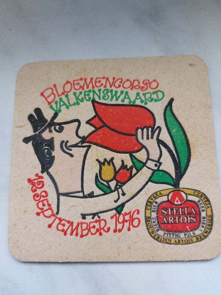Bierviltje Bloemencorso Valkenswaard 1976, Ophalen, Viltje(s), Overige merken
