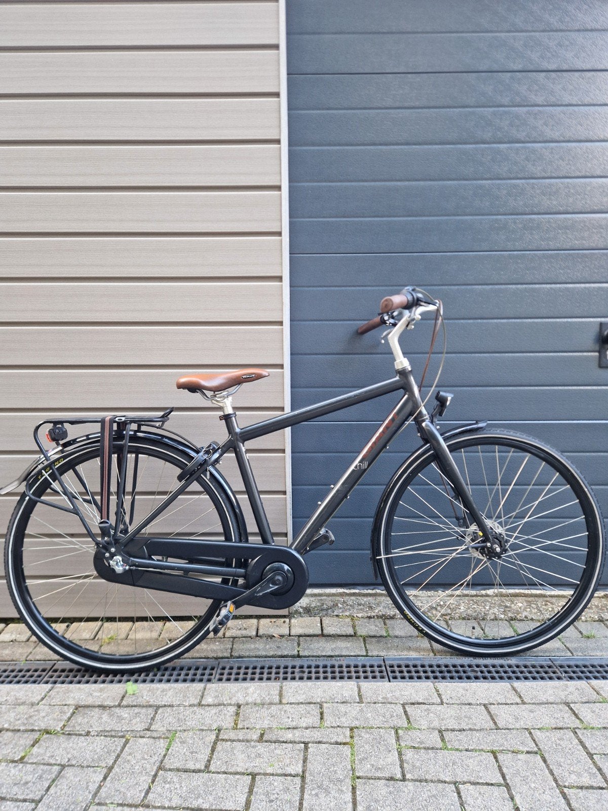 Giant chill M2 herenfiets - 28 inch - zwart, Gebruikt, Versnellingen, Giant, Trommelrem