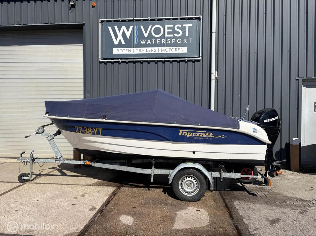 Topcraft 440 Millennium / 25 PK Mercury / trailer, Watersport en Boten, Overige brandstoffen, 3 tot 6 meter, 10 tot 30 pk