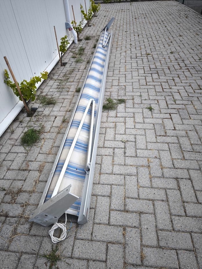 zonnescherm, Ophalen, Gebruikt, 450 cm of meer, Elektrisch