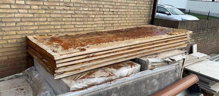 Gratis gebruikte sandwichpanelen 8 stuks, Doe-het-zelf en Verbouw, Platen en Panelen, Ophalen of Verzenden, Gebruikt, Overige materialen
