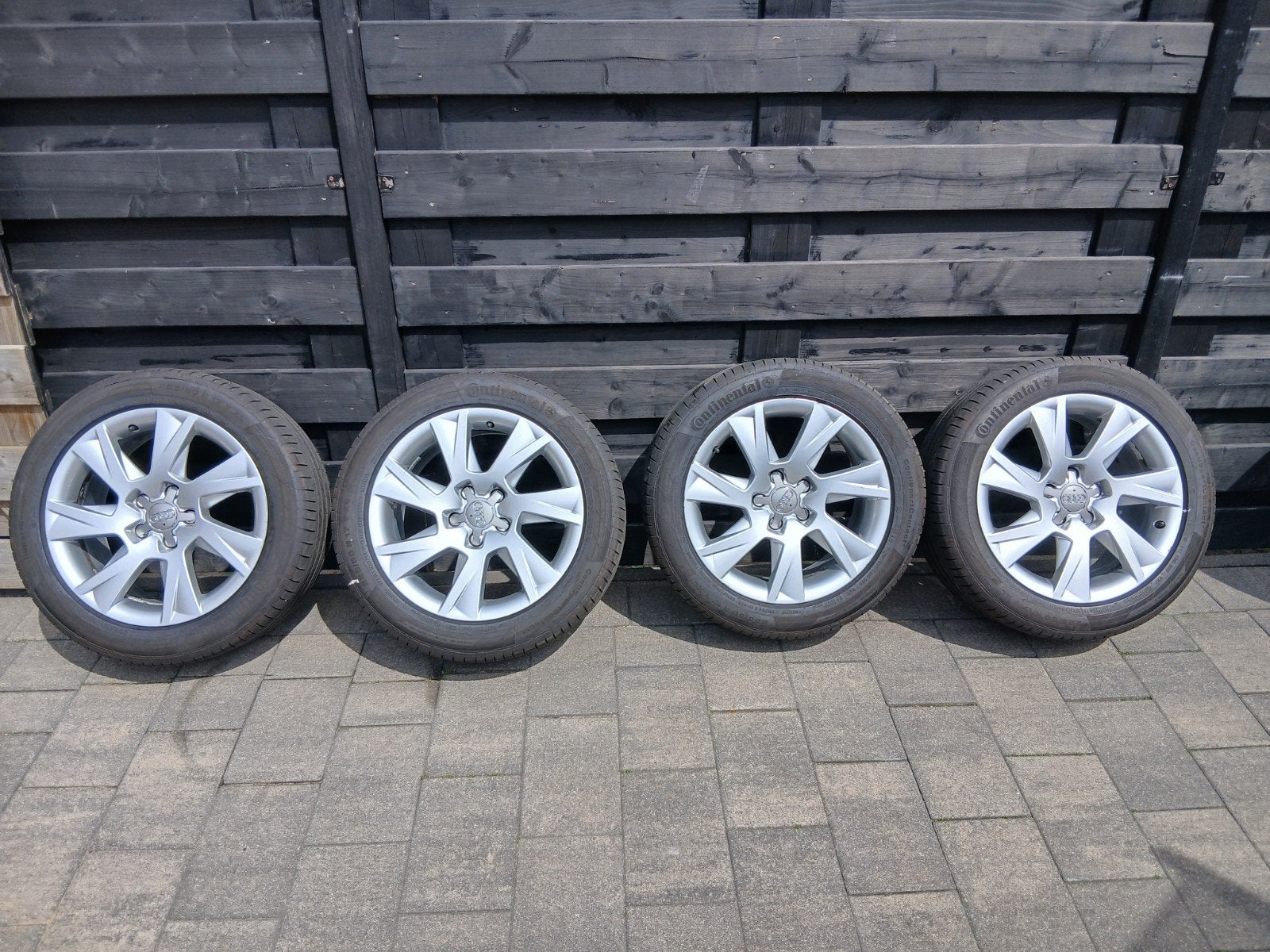 Audi A5 cabriolet 17 inch velgen Continental zomerbanden, Auto-onderdelen, Banden en Velgen, Ophalen, Gebruikt, Banden en Velgen