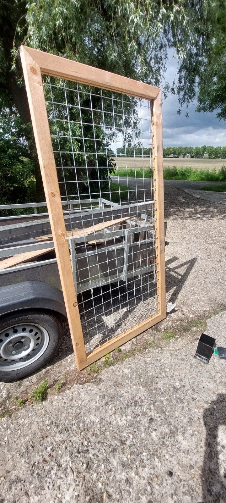 Gaas element en aluminium paal, Tuin en Terras, Ophalen, Nieuw, Aluminium, Minder dan 3 meter
