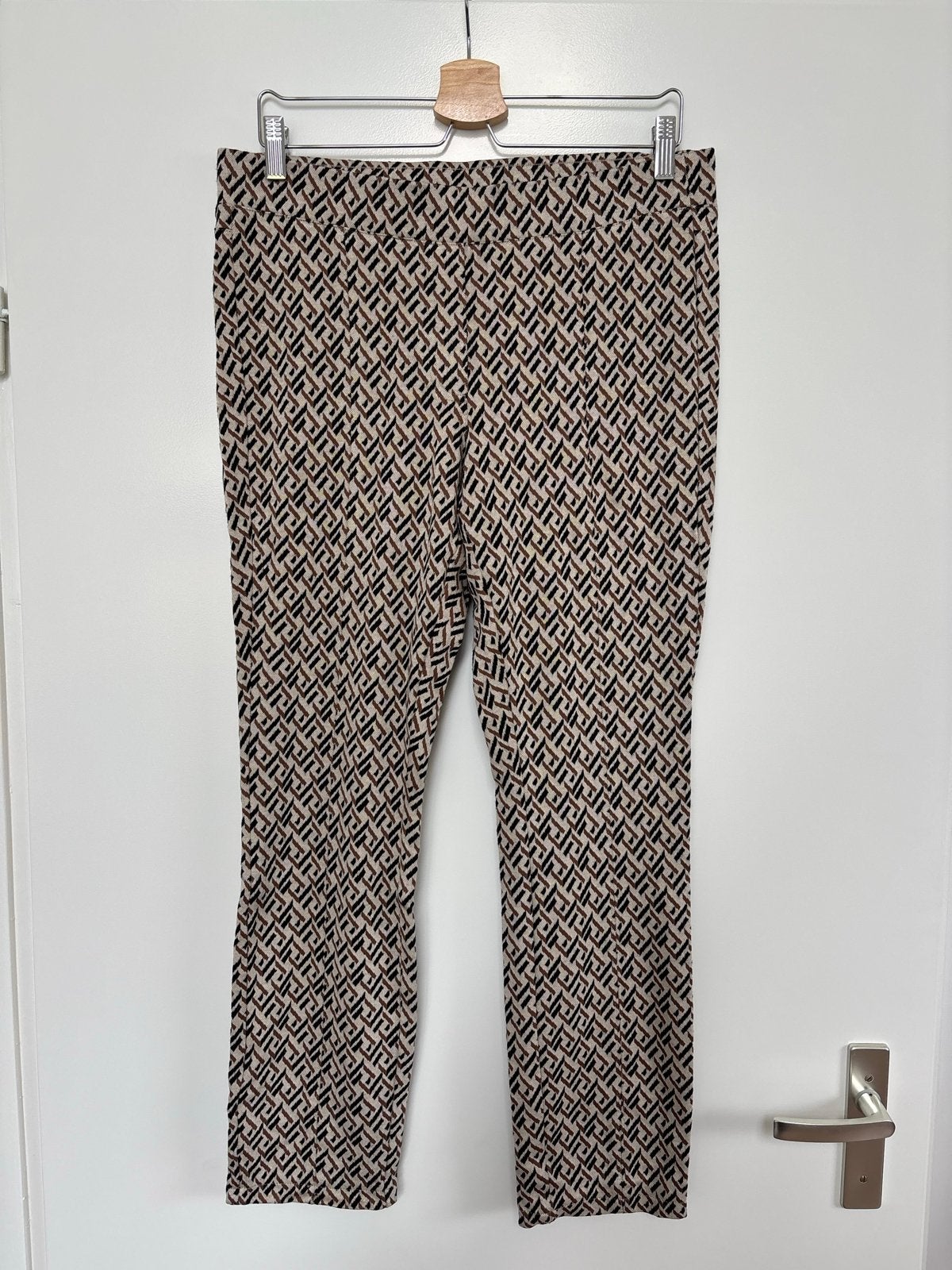 Cambio broek met geometrische print mt L, Beige, Maat 42/44 (L), Ophalen of Verzenden, Zo goed als nieuw