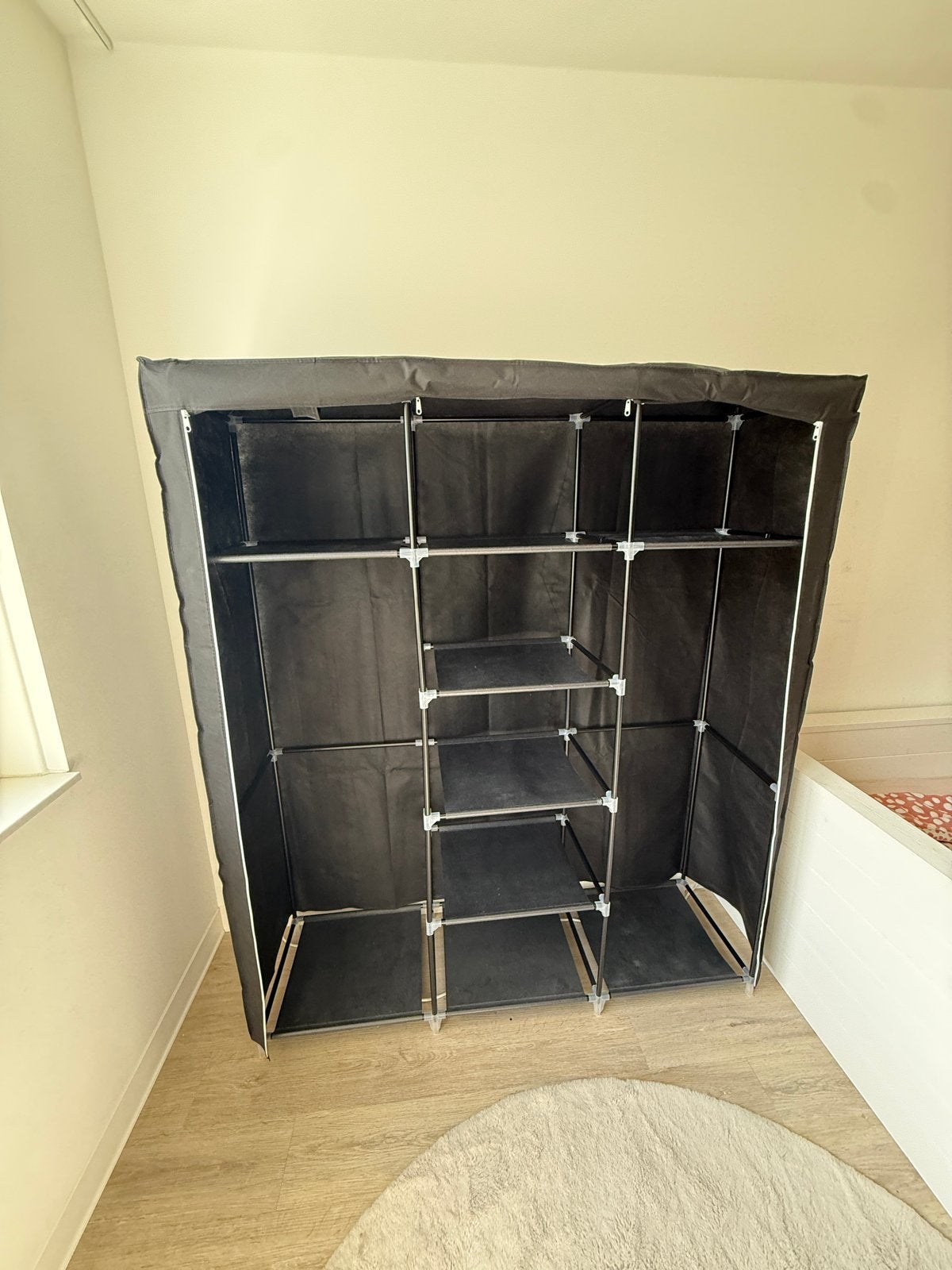 2 stuks - stoffen kledingkast met planken en hangruimte, Huis en Inrichting, Ophalen, Met plank(en), Kunststof, Gebruikt