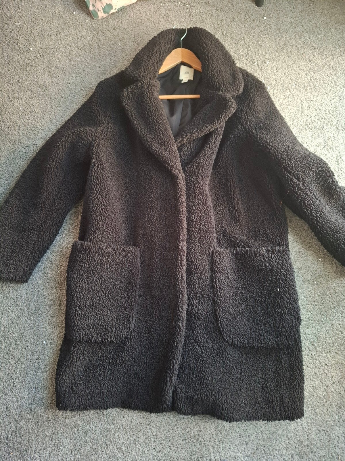 H&M teddy jas maat M, Maat 38/40 (M), H&M, Zwart, Ophalen of Verzenden