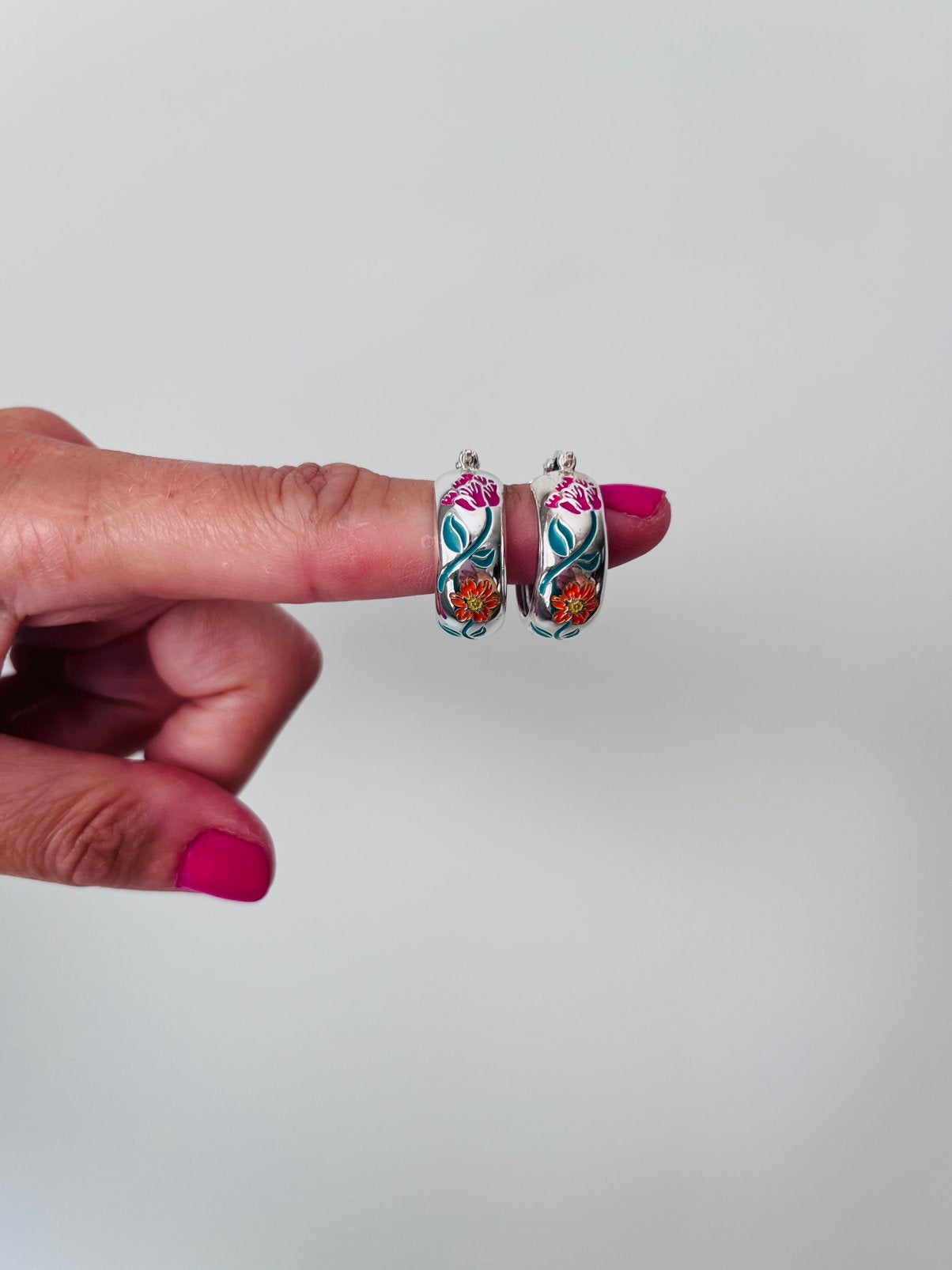 Oorbellen anna nina 925 zilver flower garland hoops, Ophalen of Verzenden, Nieuw, Zilver