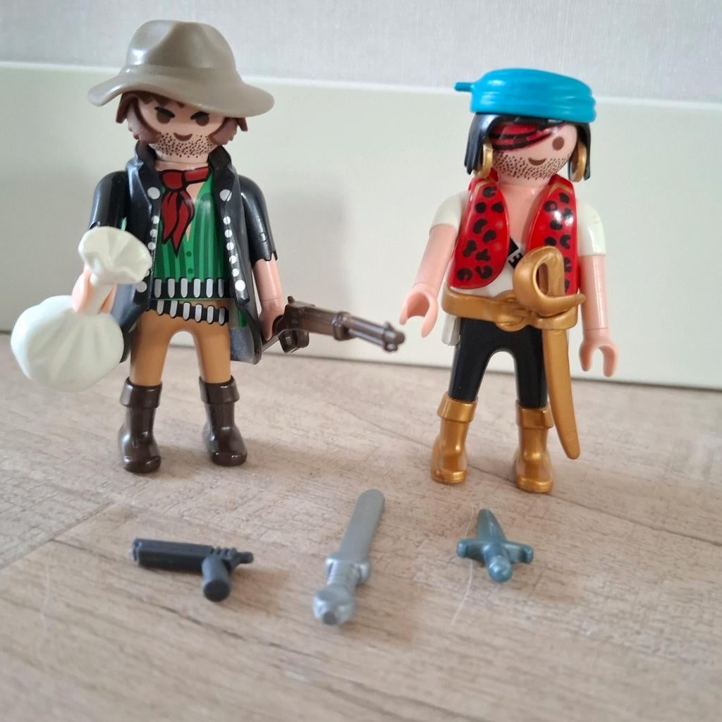 Playmobil Piraten en Cowboy Figuren met Accessoires, Kinderen en Baby's, Speelgoed | Playmobil, Gebruikt, Los playmobil, Ophalen of Verzenden