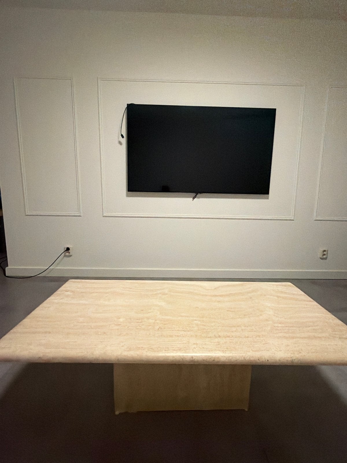 Travertin salontafel 135x70x40 cm, Ophalen, Overige materialen, Gebruikt, 100 tot 150 cm
