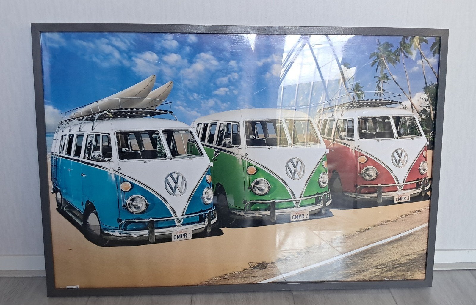 volkswagen busjes poster in lijst 0.64 bij 0.94, Ophalen, Foto of Poster