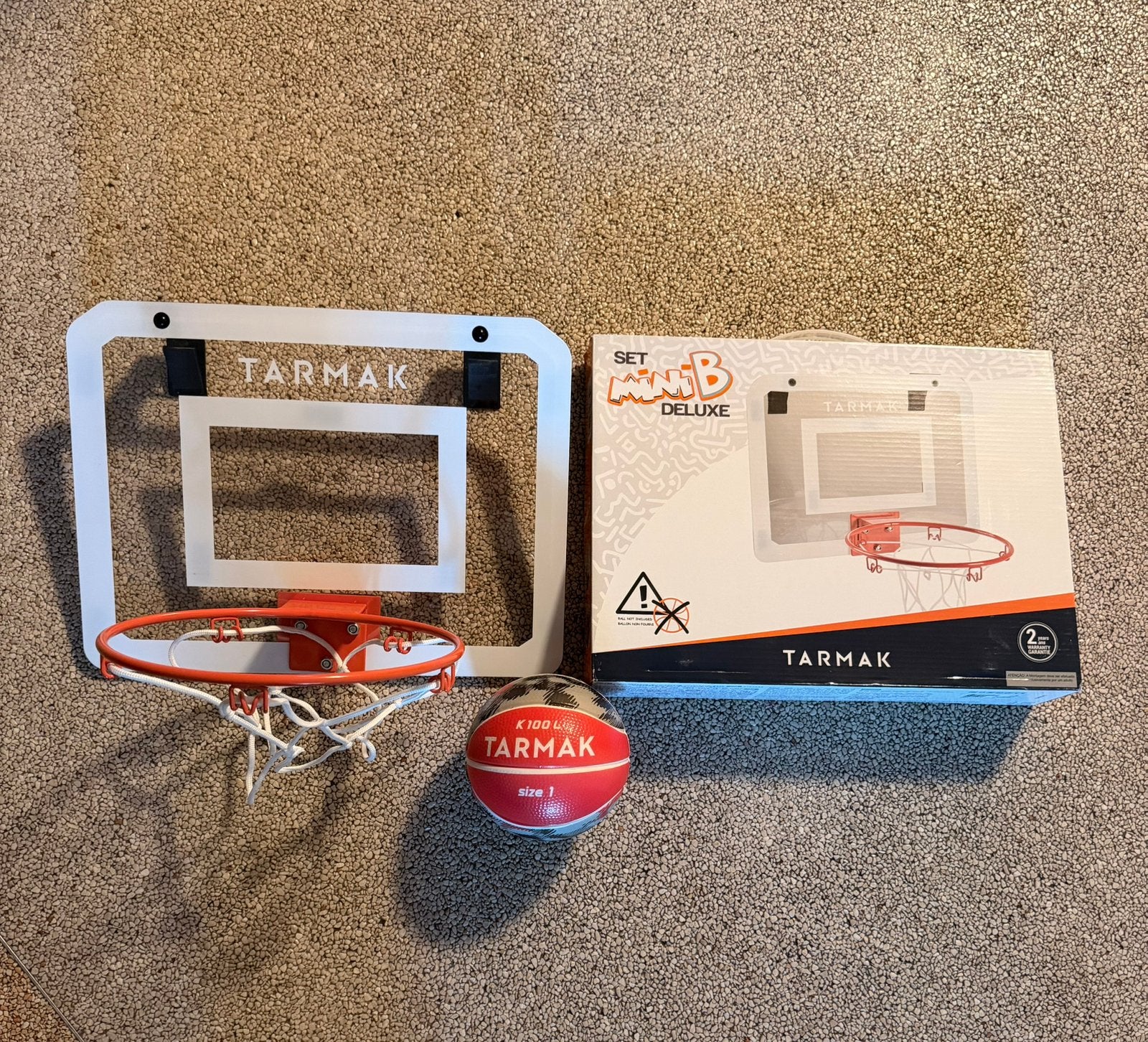 Mini Basketbal set / hoop - met bal en doos, Ophalen, Zo goed als nieuw, Ring, Bord of Paal