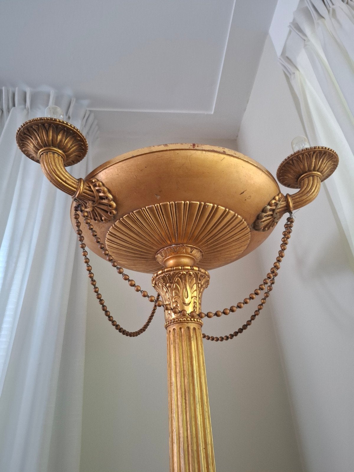 empire vergulde lamp, Ophalen