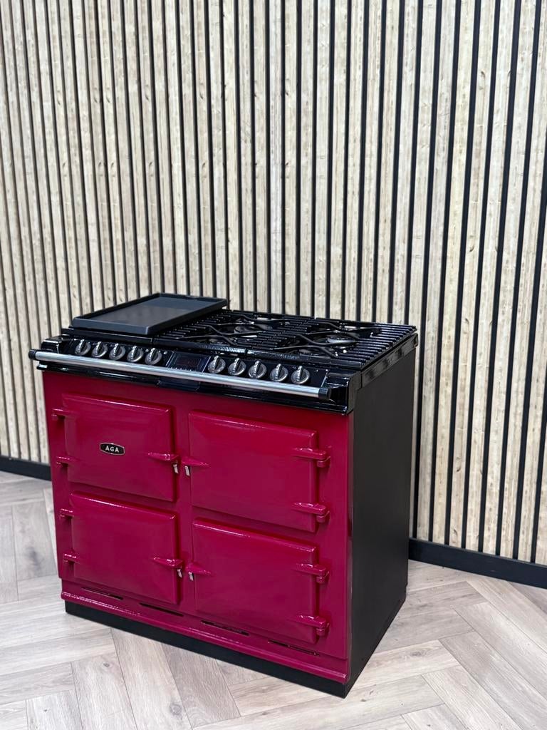 Prachtig Fornuis AGA Six Four Bordeaux Rood 4 Ovens!, 60 cm of meer, Grill, Ophalen of Verzenden, Gas