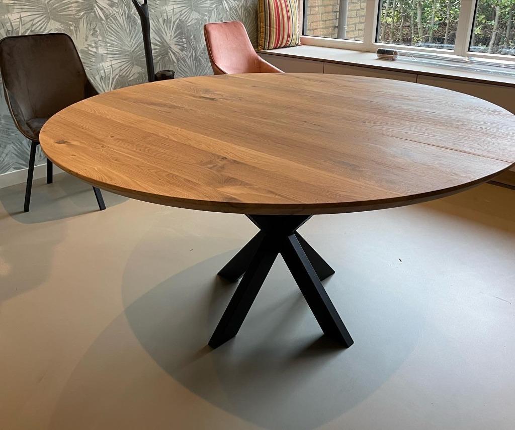 Uitschuifbare eettafel rond 12,130,140,150,160cm + 40cm, Huis en Inrichting, Tafels | Eettafels, 100 tot 150 cm, 150 tot 200 cm