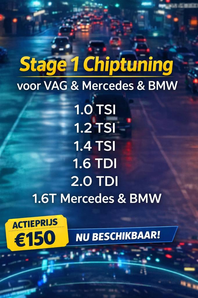 chiptuning op maat stage 1 vag/mercedes/bmw €150 op locatie, Ophalen