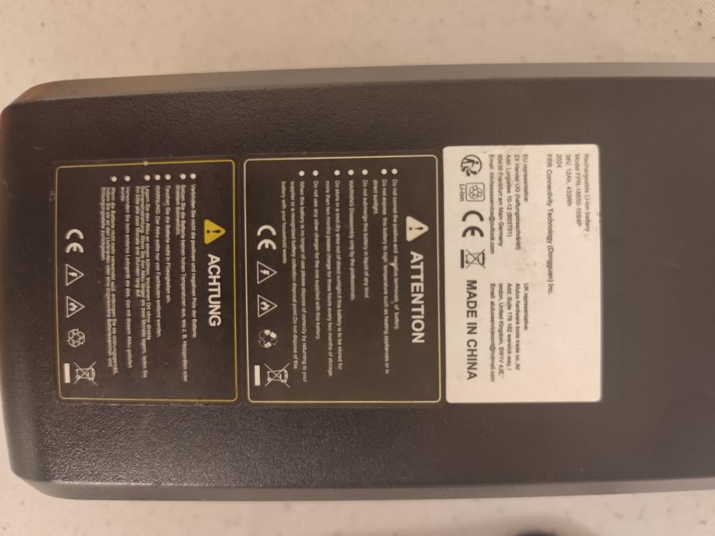 E-bike Battery 36V 12Ah + Original Charger, Ophalen of Verzenden