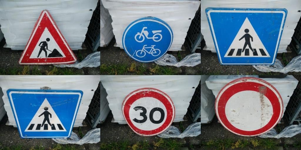 Diverse verkeersborden, Ophalen, Gebruikt, Reclamebord