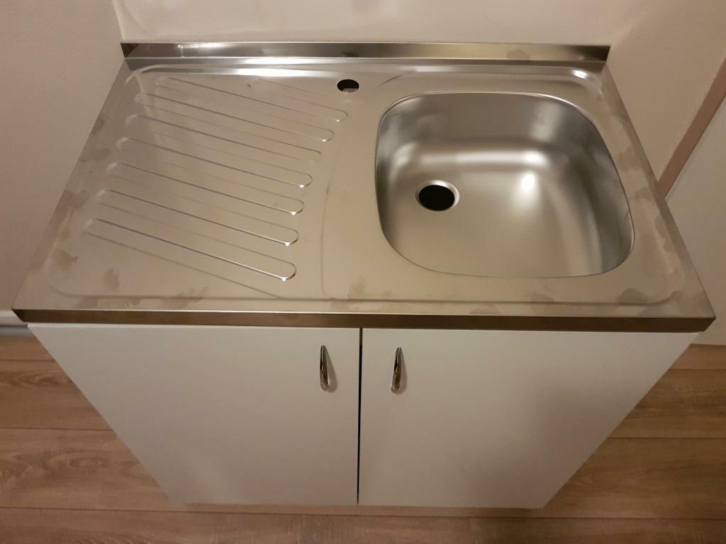 Complete keukenblok 80 x 50 met RVS spoelbak, Huis en Inrichting, Keuken | Complete keukens, Overige kleuren, Nieuw, Enkelwandige keuken