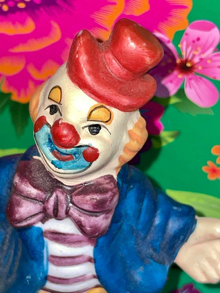 Vintage Clown Beeldje, Verzamelen, Beelden en Beeldjes, Ophalen of Verzenden, Gebruikt, Mens