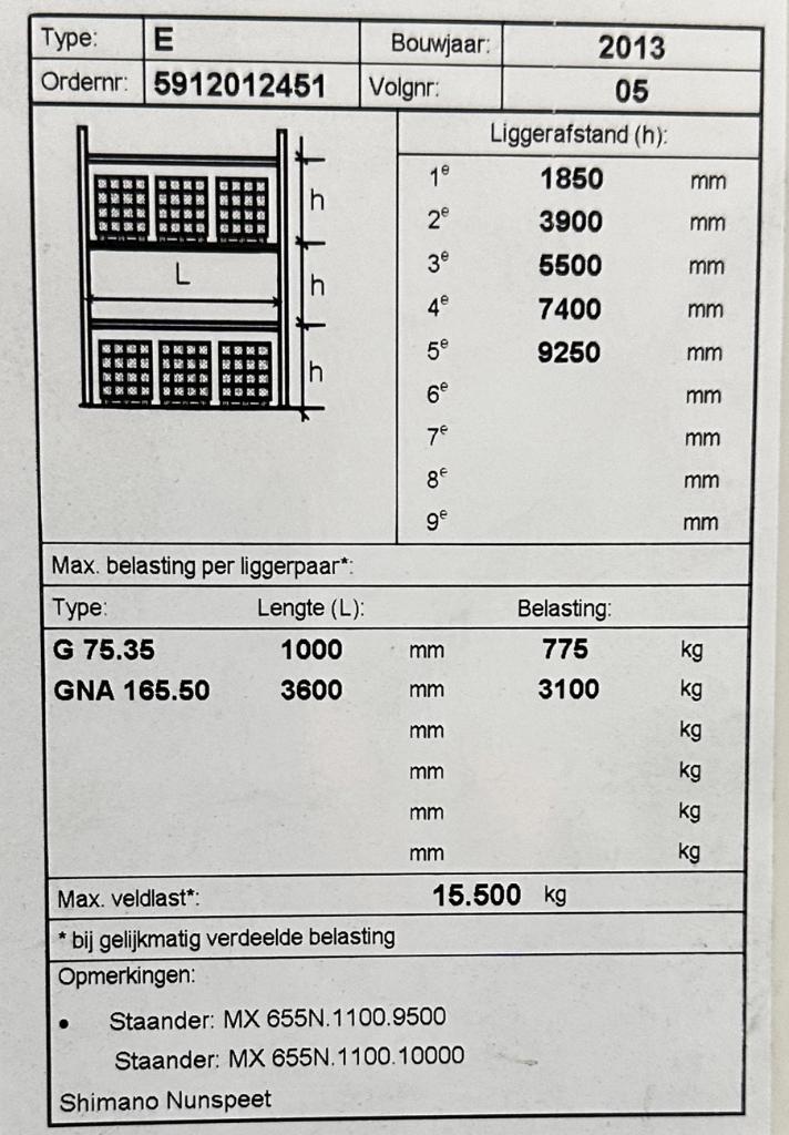 Palletstelling Jungheinrich esmena & Esnova importeur 2002, Ophalen of Verzenden