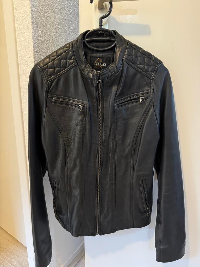 Leren dames jas, Kleding | Dames, Jassen | Zomer, Zo goed als nieuw, Maat 38/40 (M), Zwart, Ophalen of Verzenden