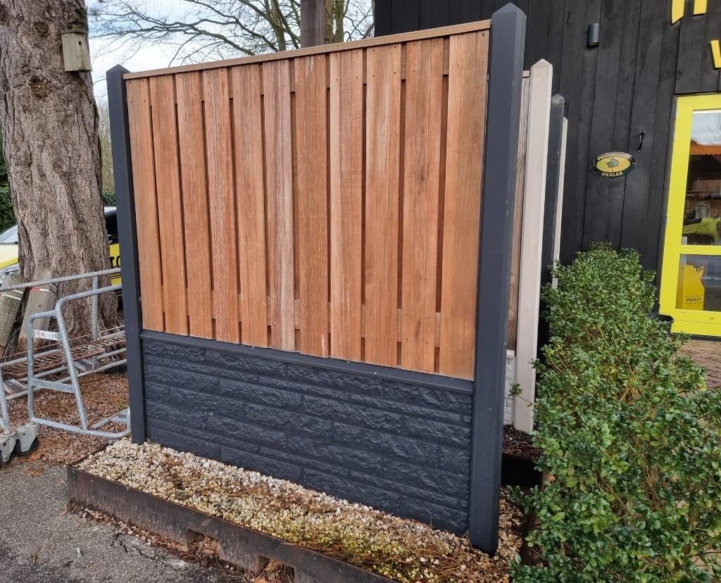 Betonschutting type schie, opruiming! Rotsmotief Antraciet!, Tuin en Terras, Schuttingen, Nieuw, Overige materialen, 1 tot 2 meter