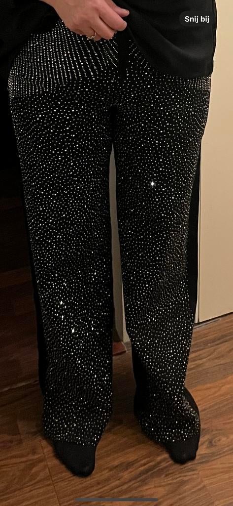 Super stretch met strass steentjes - Maat L(42/44), Maat 38/40 (M), Zwart, Ophalen of Verzenden, Zo goed als nieuw
