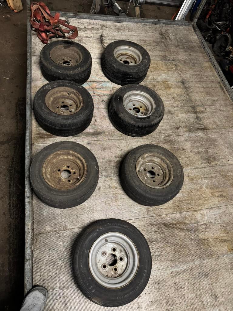 Aanhanger wielen 10 inch, Ophalen of Verzenden, Zo goed als nieuw