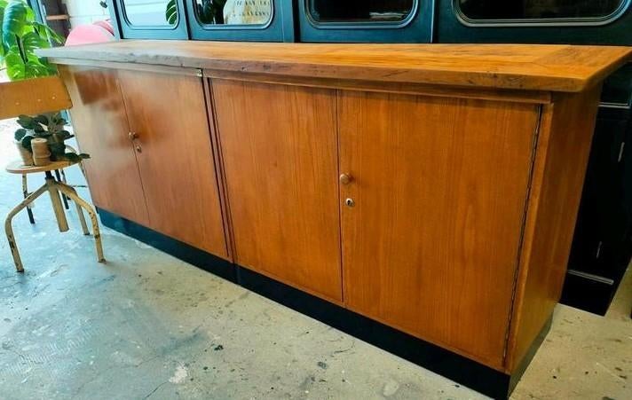 XXL Vintage/Industriële apothekerskast, dressoir,241cm breed, Ophalen of Verzenden