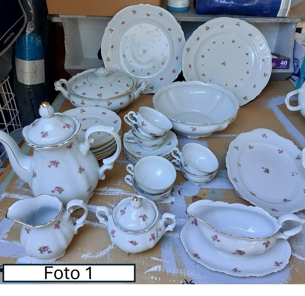 Vintage Bavaria serviesgoed ROOSJES - diverse modellen, Ophalen, Porselein, Overige stijlen, Bord(en)