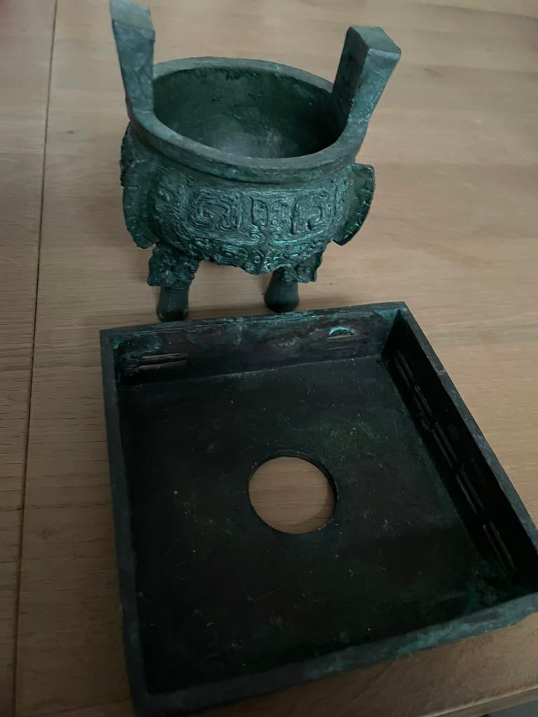Leuk Chinese brons keteltje voor de sier ., Ophalen of Verzenden, Zo goed als nieuw
