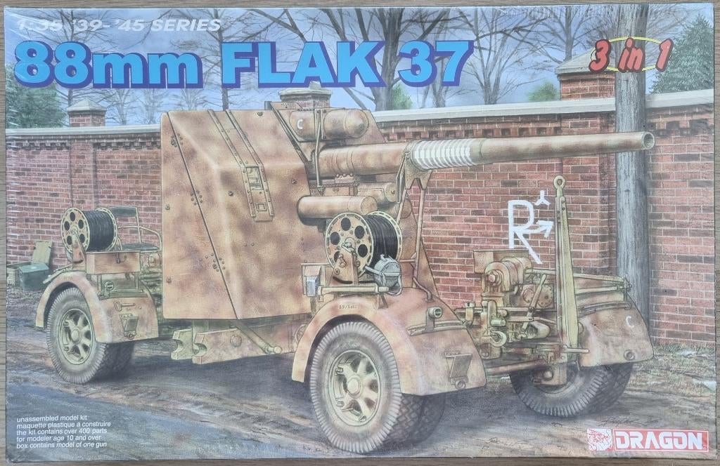 Dragon 1:35 #6287 WWII German 88mm Flak 37 Gun, Overige merken, 1:32 tot 1:50, Overige typen, Nieuw