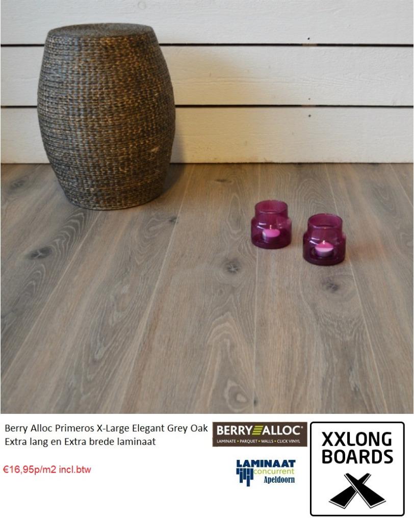 Laminaat Lang Plank Berry Alloc Elegant Grey Oak 2meter lang, 75 m² of meer, Nieuw, Laminaat XXL extra lang e extra breed, Ophalen of Verzenden
