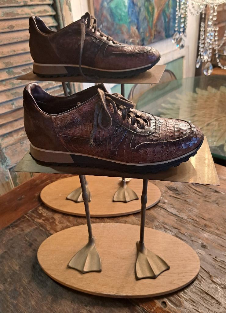 Stel unieke oude messing schoenen display met eenden pootjes, Antiek en Kunst, Ophalen