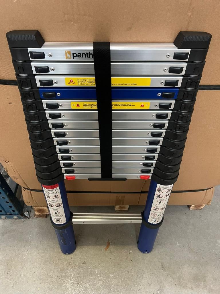 Panthera Telescoopladder 4,4m (#9), Ophalen, Gebruikt, Ladder, Opvouwbaar of Inschuifbaar