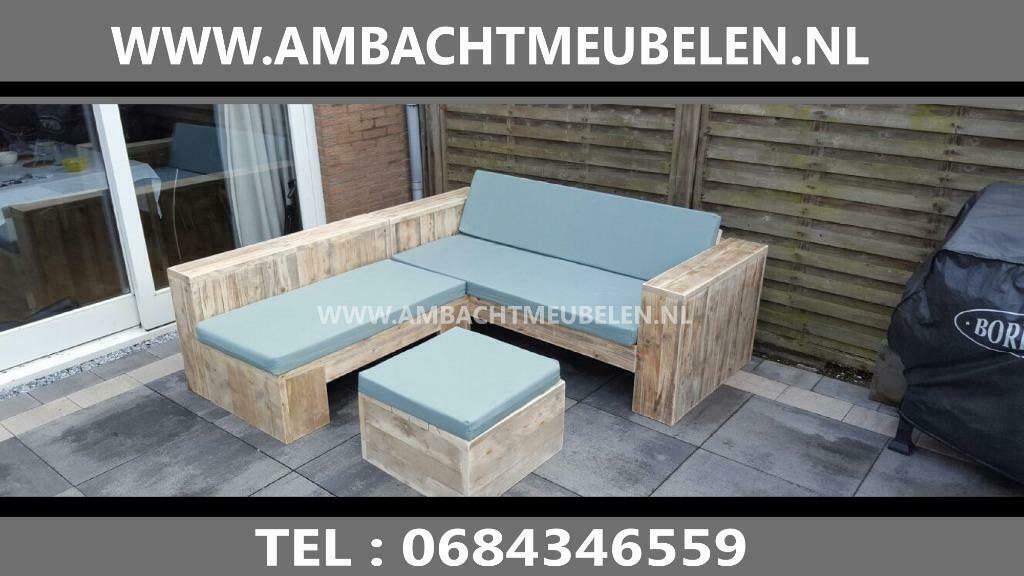 Steigerhouten Hoekbank Loungeset Loungebank Tuinbank SALE, Tuin en Terras, Ophalen, Nieuw, Steigerhout