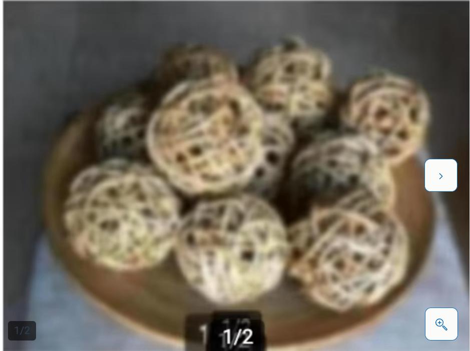 Houten schaal +10 rieten ballen blank hout.br50cm., Schaal, Rond, Ophalen of Verzenden, Zo goed als nieuw