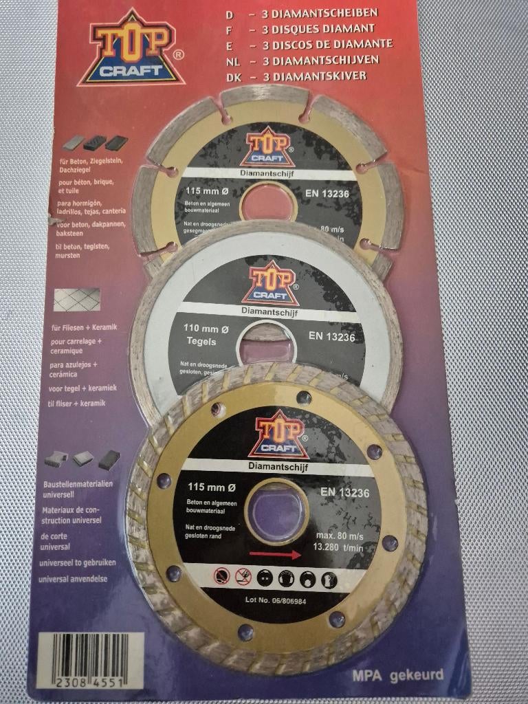 3 stuk Top diamantschijf 115 mm, Ophalen, Nieuw