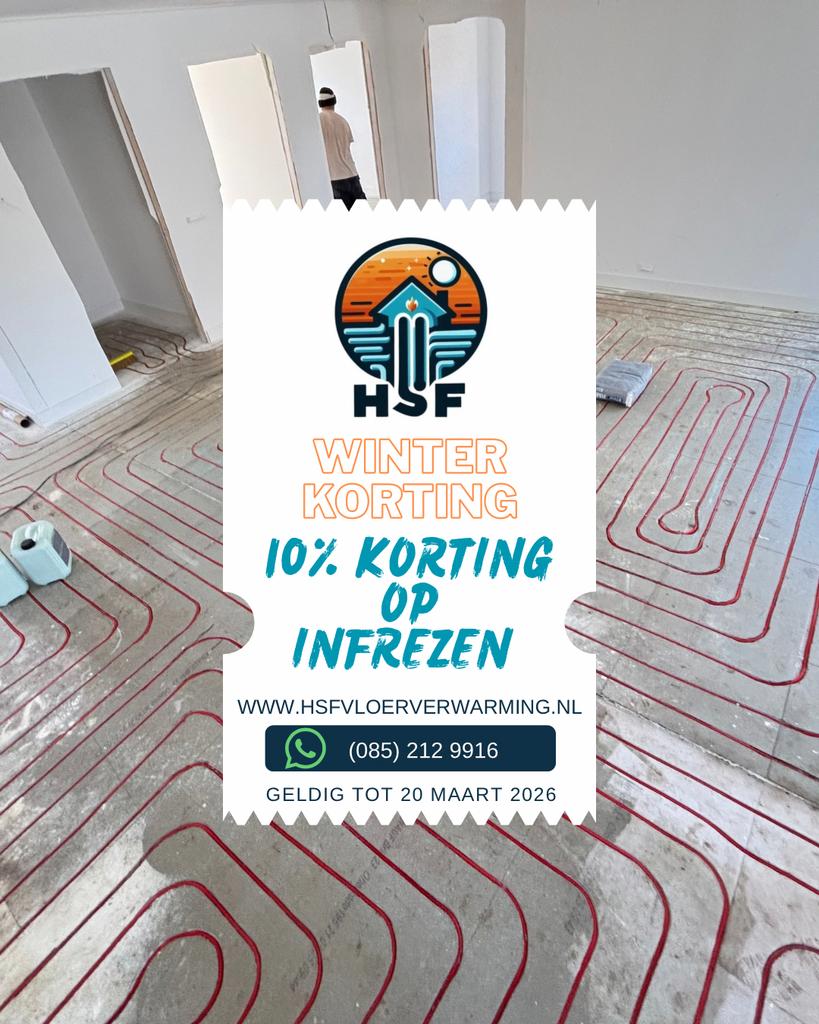 Vloerverwarming infrezen / frezen - Gelderland +35km