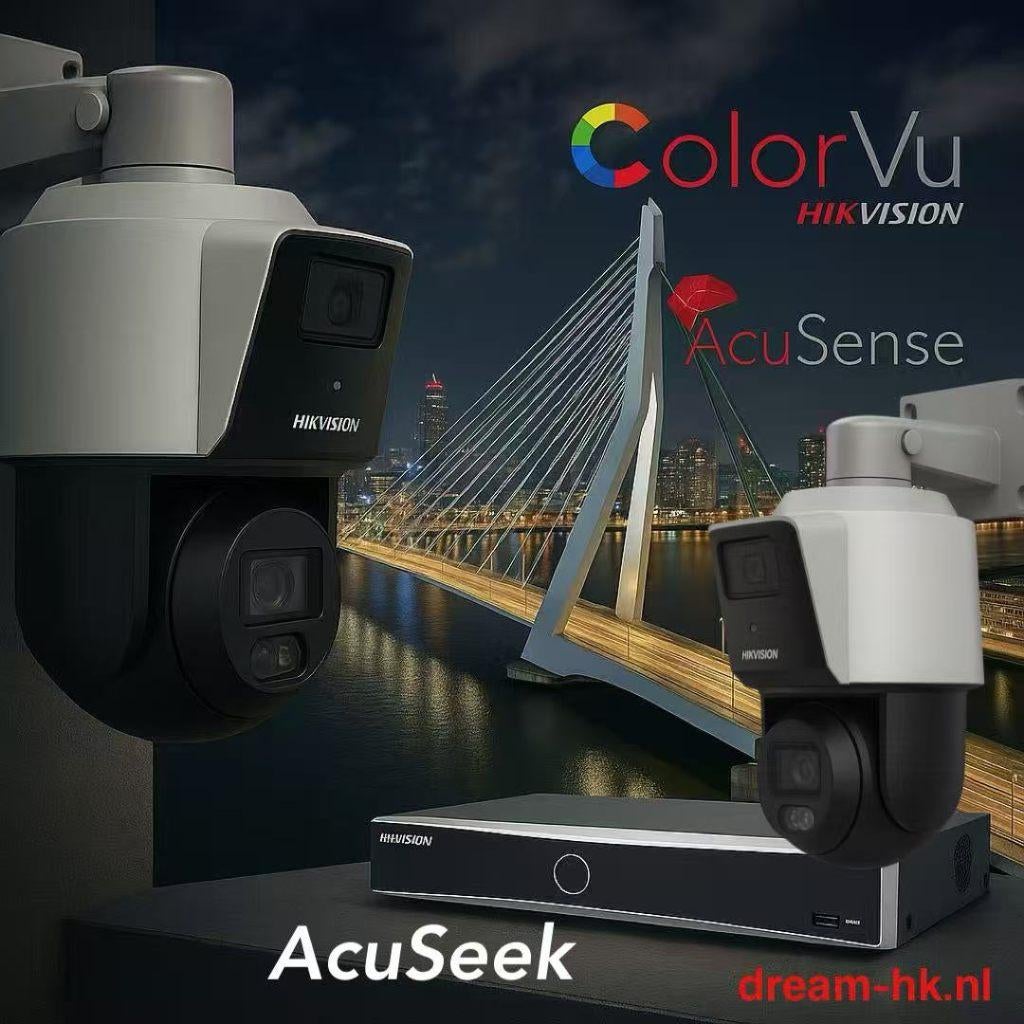 4MP Hikvision AcuSeek TandemVu ColorVu PTZ IP PoE set