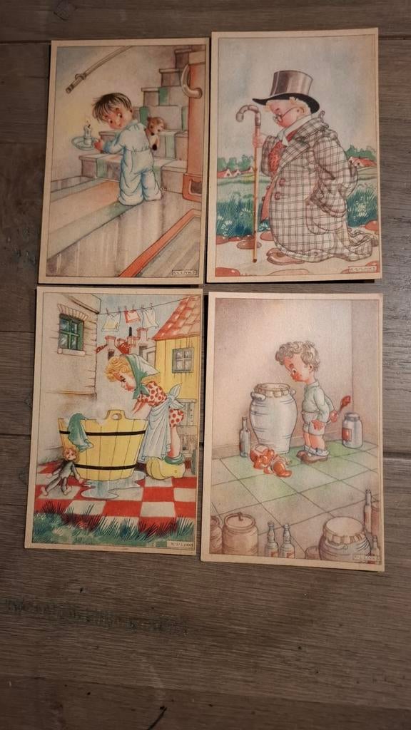 Kinderkaarten K L Links humor jaren 60, Verzamelen, Ophalen of Verzenden, 1960 tot 1980, Ongelopen, Kinderen