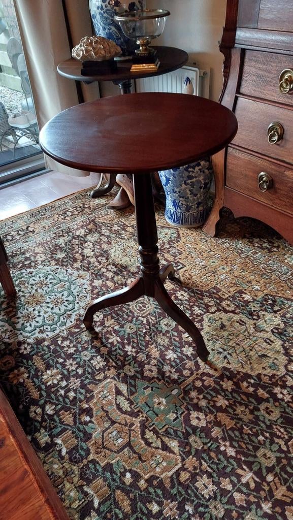 Mahoniehouten wijntafel, bijzettafel ø50cm en 78 cm hoog, Ophalen