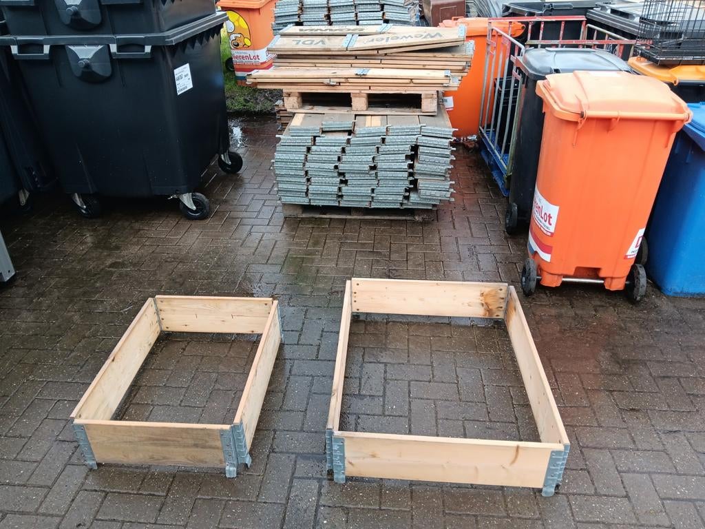Palletranden / tuinbakken / opzetrand / bloembak, Tuin en Terras, Bloembakken en Plantenbakken, Ophalen, Ae, Gebruikt, Minder dan 30 cm